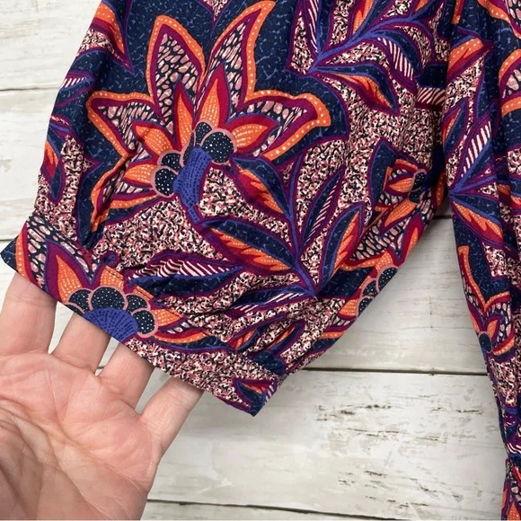 Evereve Noelle Open Back Floral Maxi Dress‎ Size S Puff Sleeve Cotton - Picture 6 of 12